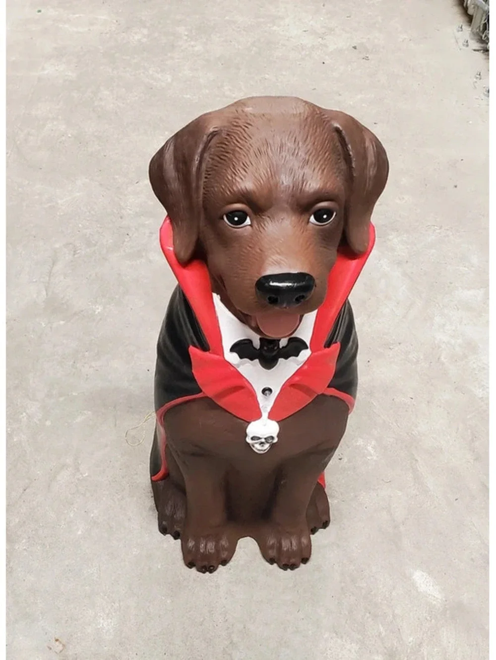 Home Accents Holiday 2.5ft Chocolate Lab Vampire Dog Blow Mold LED Greeter